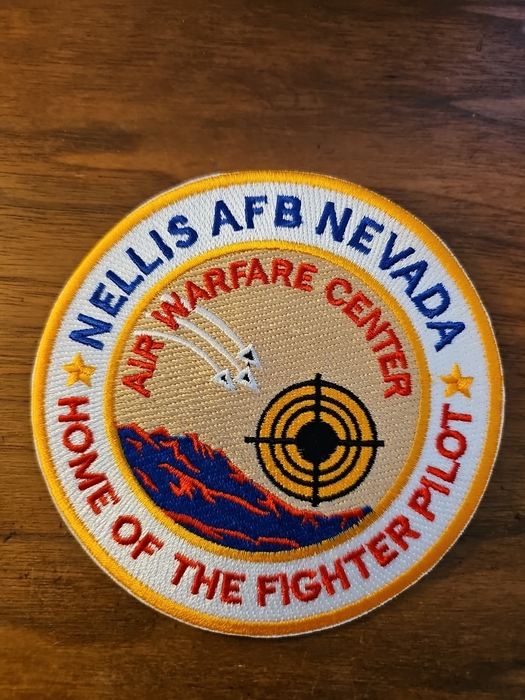 USAF BASE PATCH, NELLIS AFB, NEVADA, HOME OF THE FIGHTER PILOT, AWC