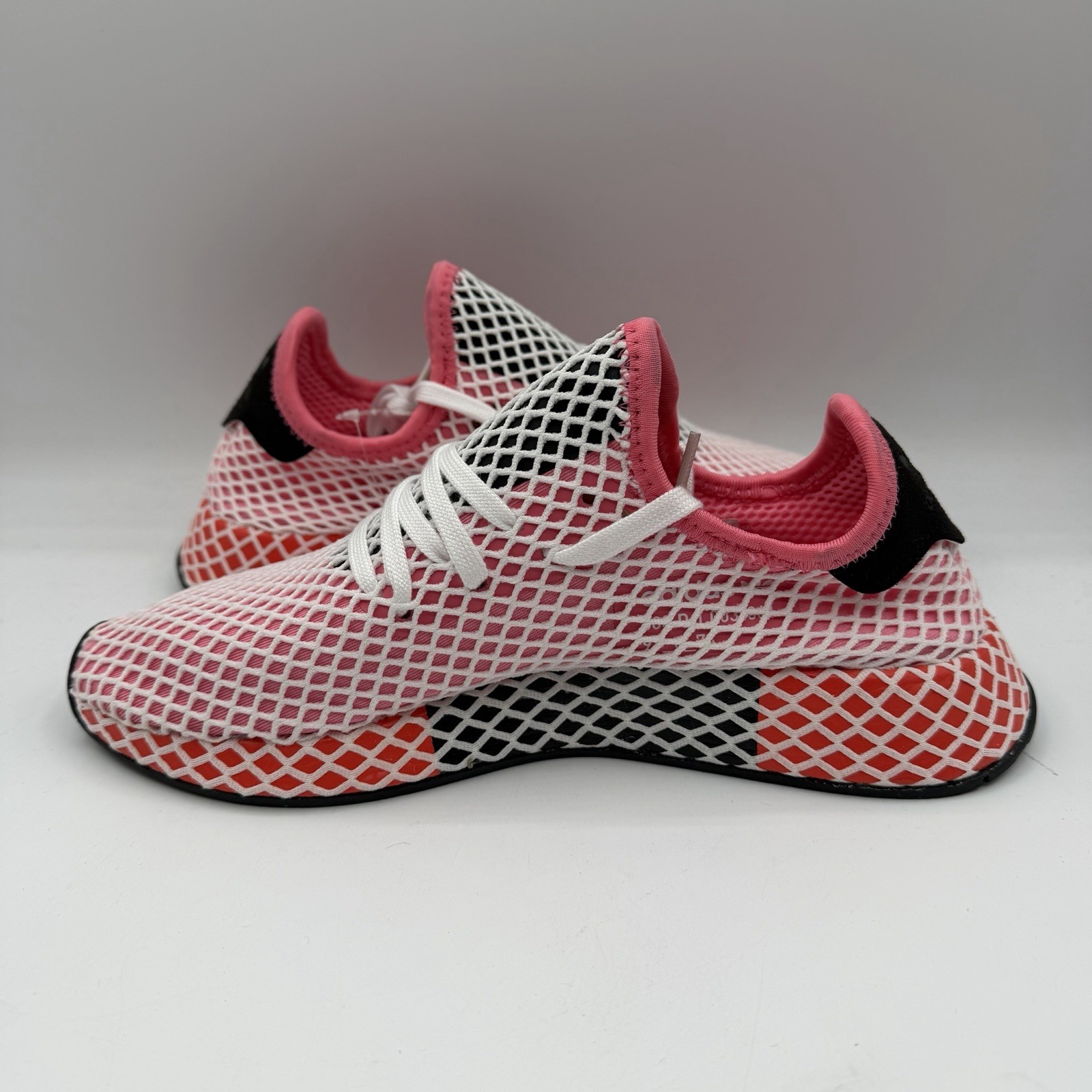 Adidas Deerupt Runner Running Shoes Womens 6.5 Chalk Pink/Orange Sneakers CQ2910