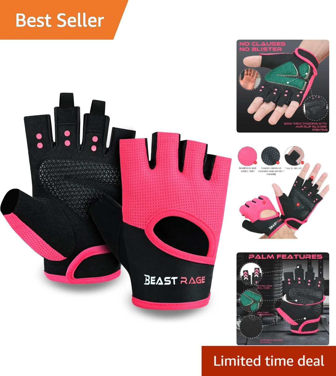 Unisex Breathable Microfiber Fitness Gloves for Gym and Cycling