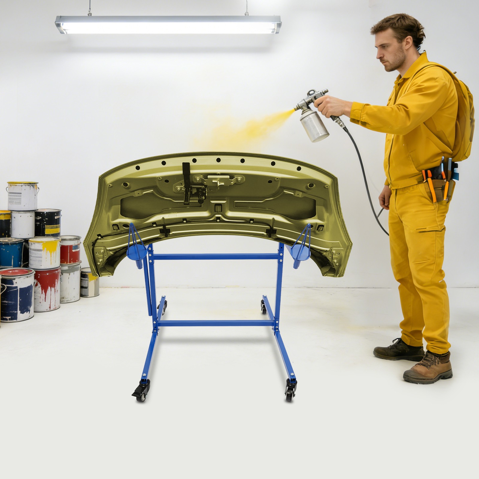 Mobile Wheel Panel Paint Stand Multi-function Paint Stand 4 Casters 2 With Brake