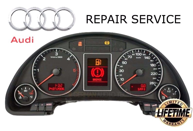 AUDI B7 A4 S4 RS4 INSTRUMENT SPEEDOMETER CLUSTER LCD DISPLAY - REPAIR SERVICE