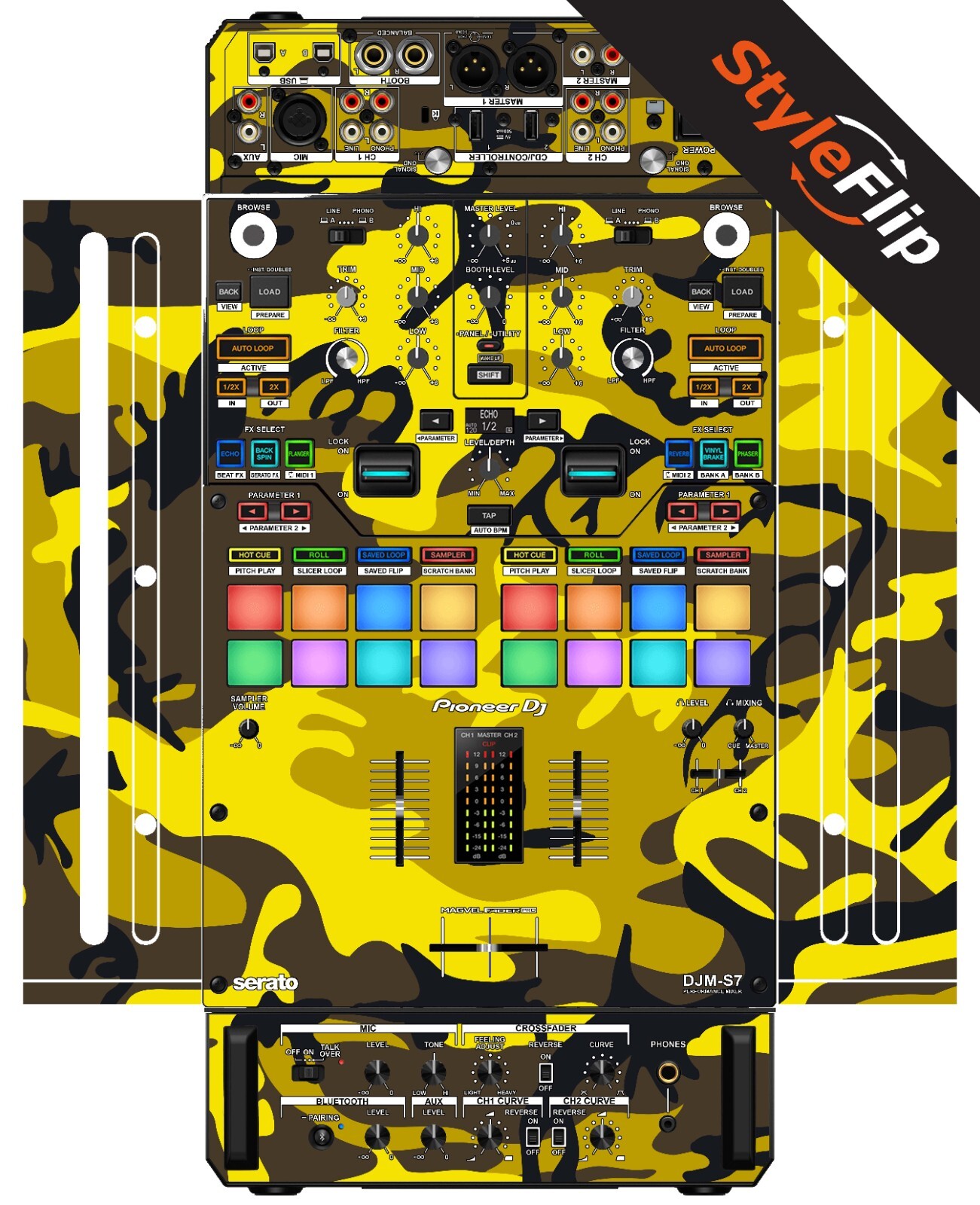 Pioneer DJM-S7 Skin | Camo Yellow | Protective Decal | StyleFlip Skins