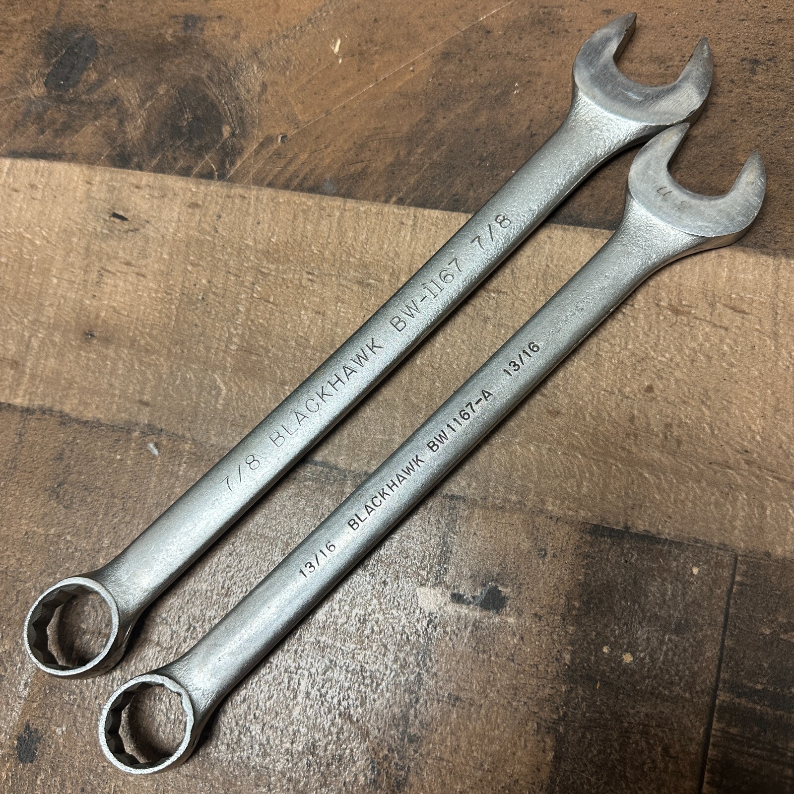 BLACKHAWK BW-1167A  & BW-1167 COMBINATION WRENCHES 13/16” & 7/8” ALLOY STEEL USA