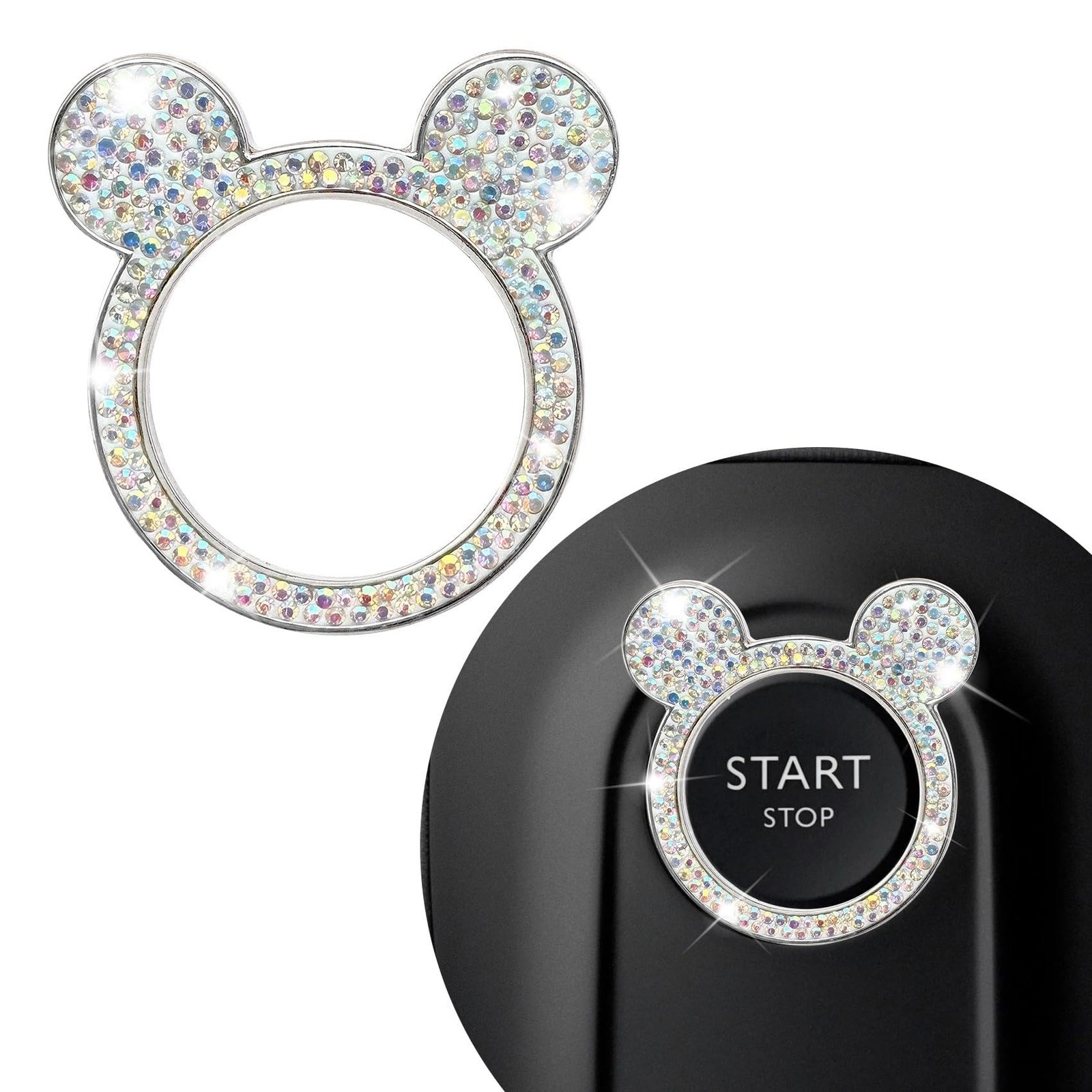 Bling Car Push Start Button Cover, Bling Car Accessories for Women, Auto Accesso