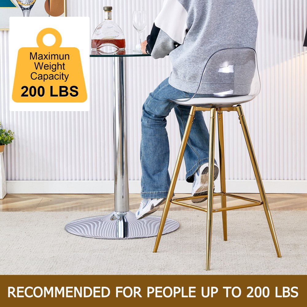 Modern PU Leather Bar Stools with Metal Legs for Kitchen Counter