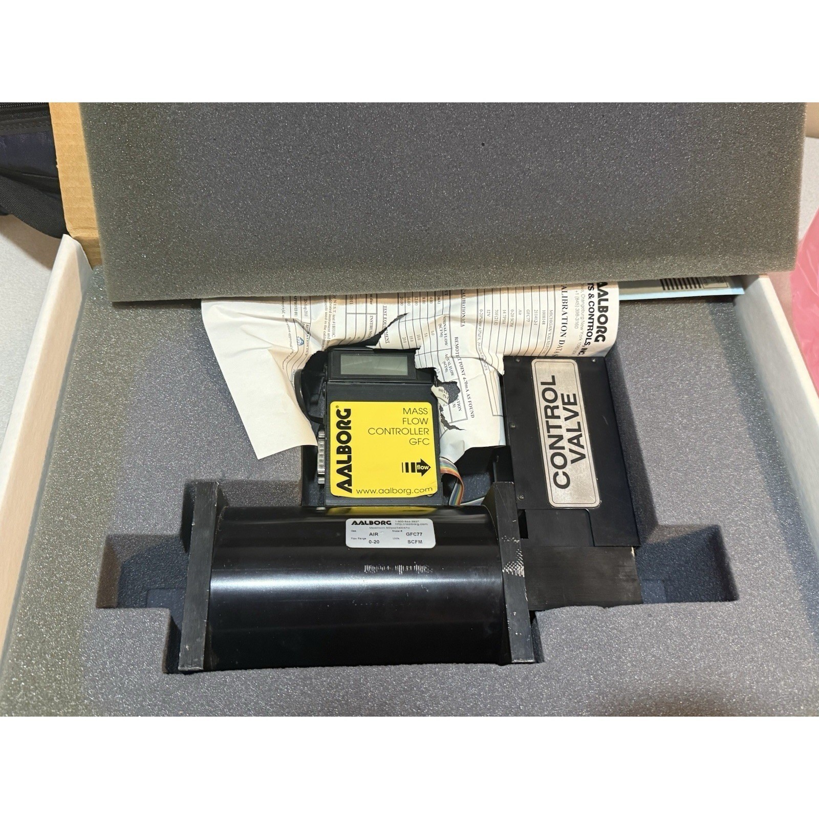AALBORG Air Mass Flow Controller Meter Flow Range 0-20 Model GFC77 SCFM