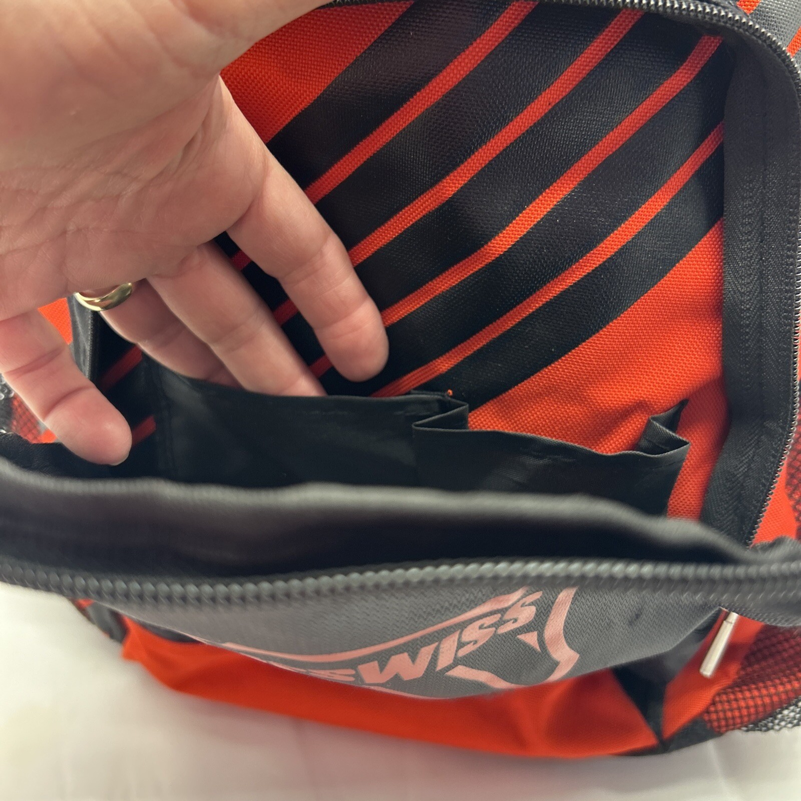 K Swiss Red & Black Backpack Classic Look Medium Size 15" x 17" Several Pockets