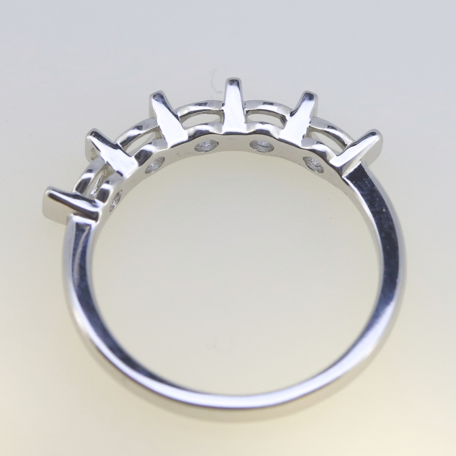 Sterling Silver Semi Mount Ring Setting RD 4x4mm Multi Stone Band Ring