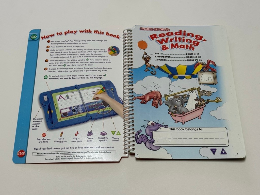 LeapFrog Learning Toy Reading Writing & Math Book & Cartridge