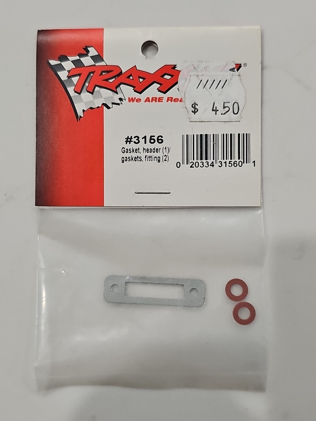 Traxxas 3156 Exhaust header gasket (1)/ gaskets, pressure fitting (2)