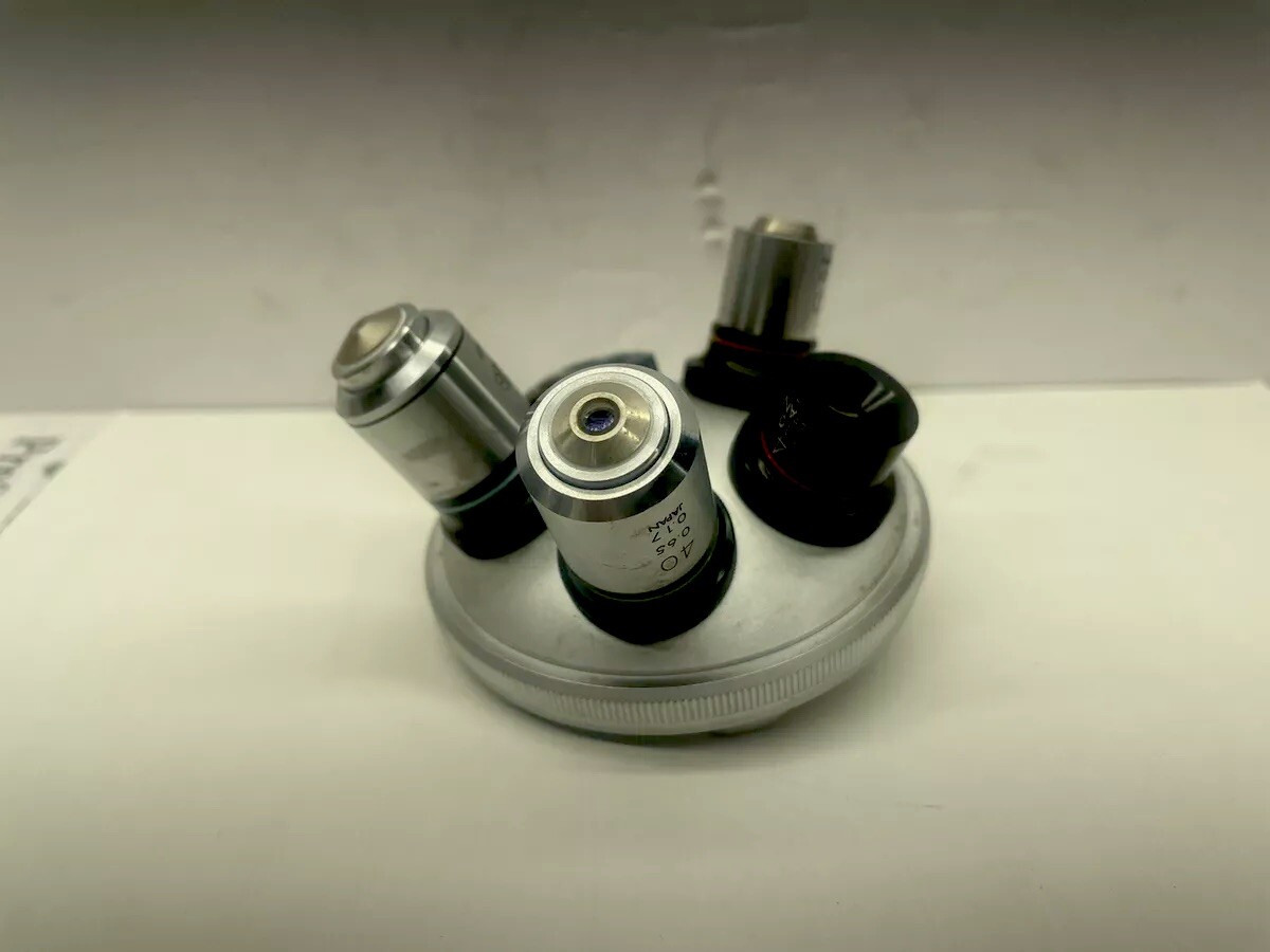OLYMPUS BHA MICROSCOPE TURRET WITH 4 OBJECTIVES