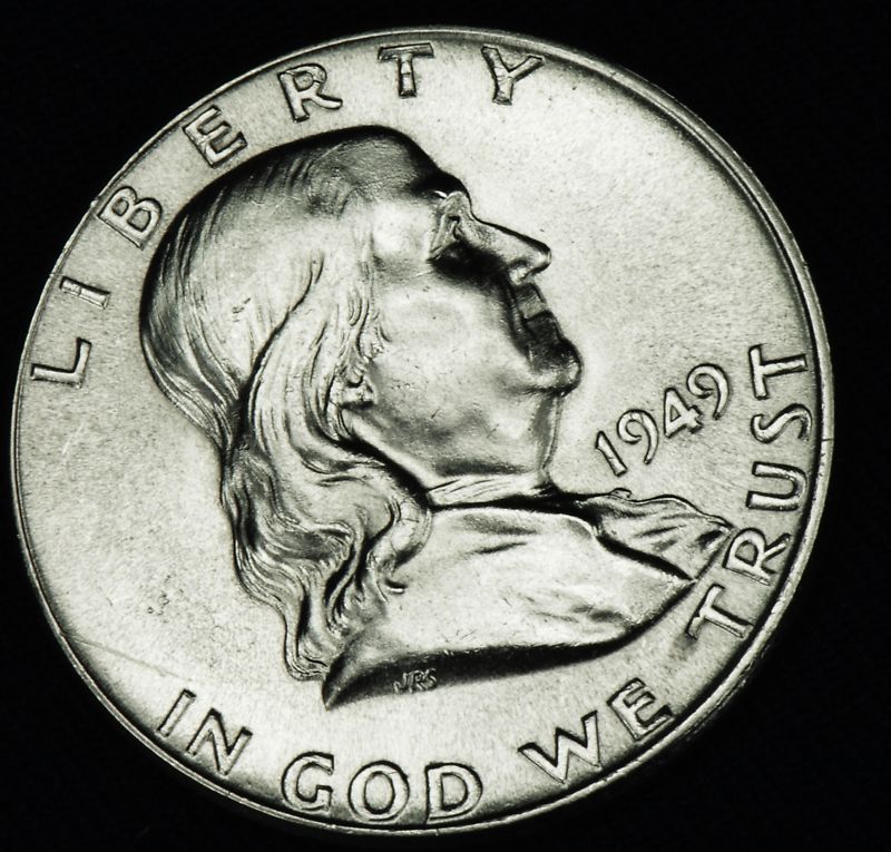 1949-p Franklin Half.  100%  Full Bell Lines.           BU  (Inventory A)