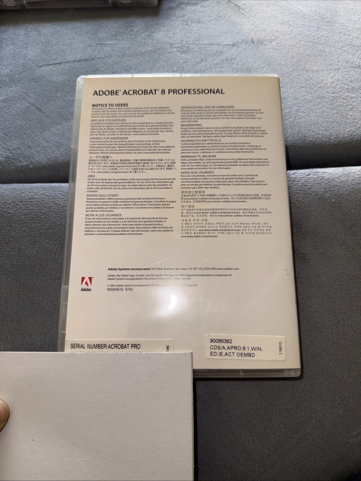 Adobe Acrobat 8 Professional Education CD w/ Product Key Windows