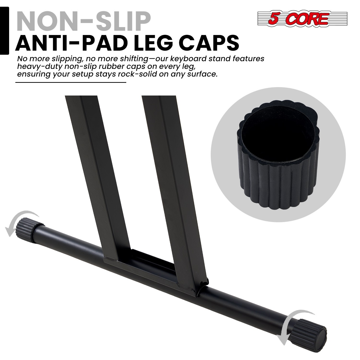 5Core Keyboard Stand Adjustable One Hand Trigger Quick Release Foldable Portable