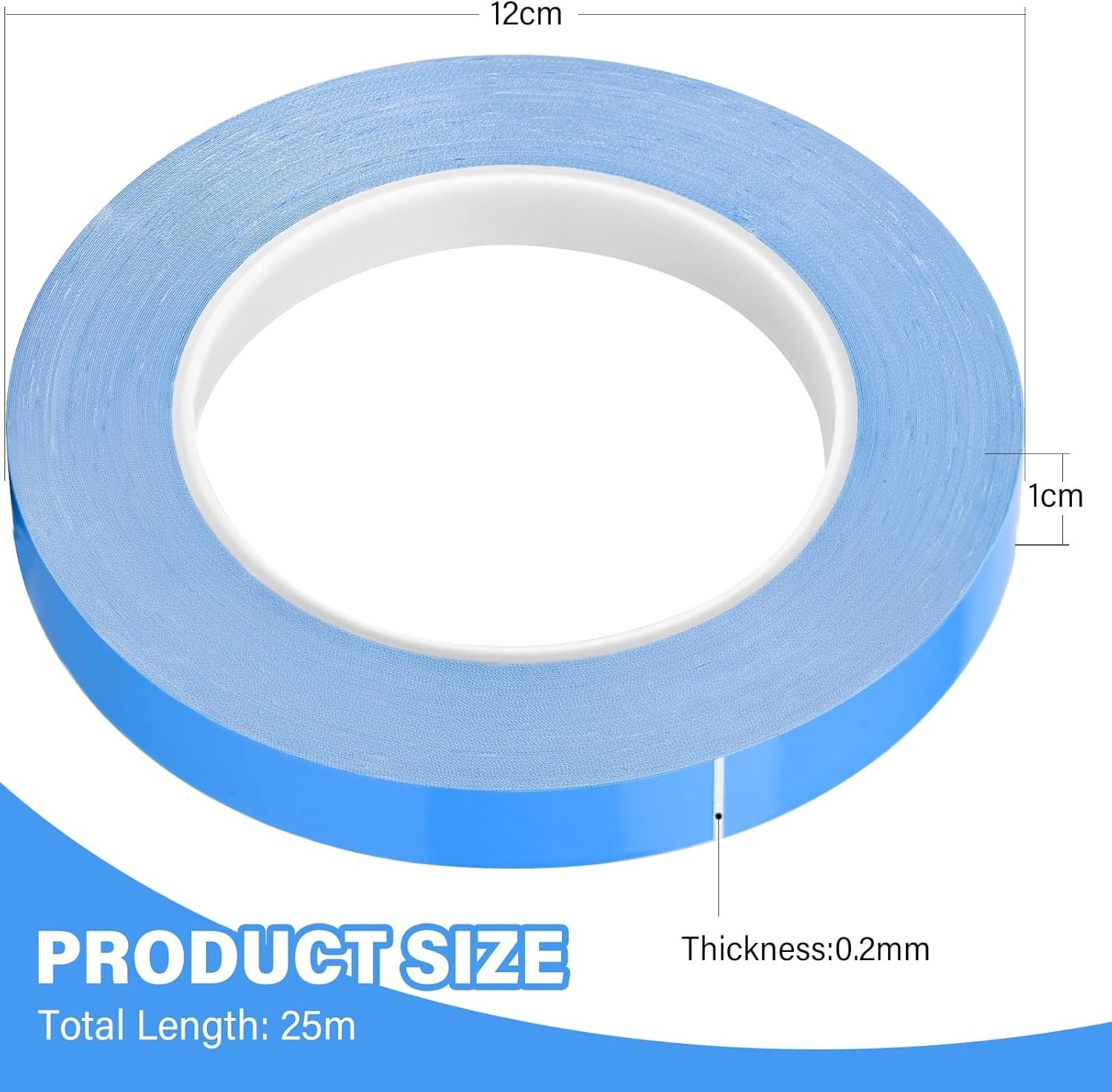 Thermal Adhesive Tape, 25m x 10mm x 0.20mm Double Side Thermal Tapes Cooling ...