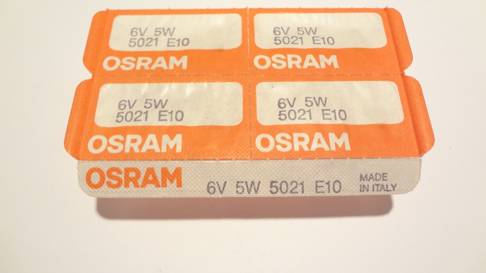 OSRAM BULBS # 5021, 6 VOLT 5  WATT QTY (4ea) ZEISS 38-00-29 *NEW SEALED PACK*