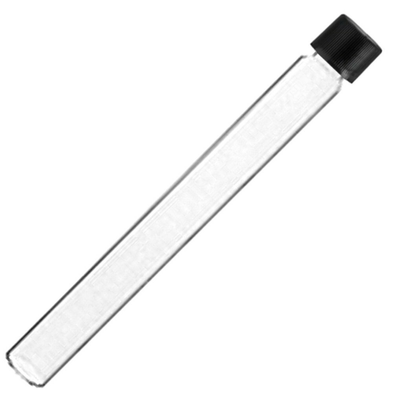 16x150mm, Flat Bottom, 15ml, Black Bakelite Screw Top (Pack of 10)