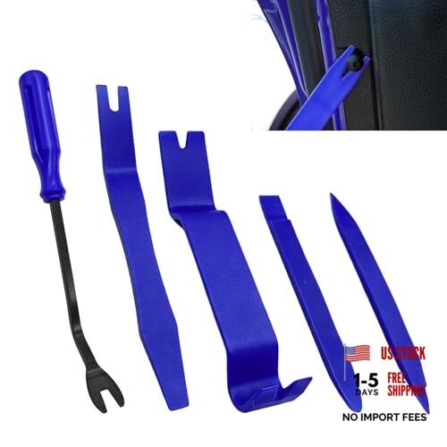 5PCS Auto Trim Removal Tool Kit, Plastic Pry Tool, No Scratch Plastic Blue