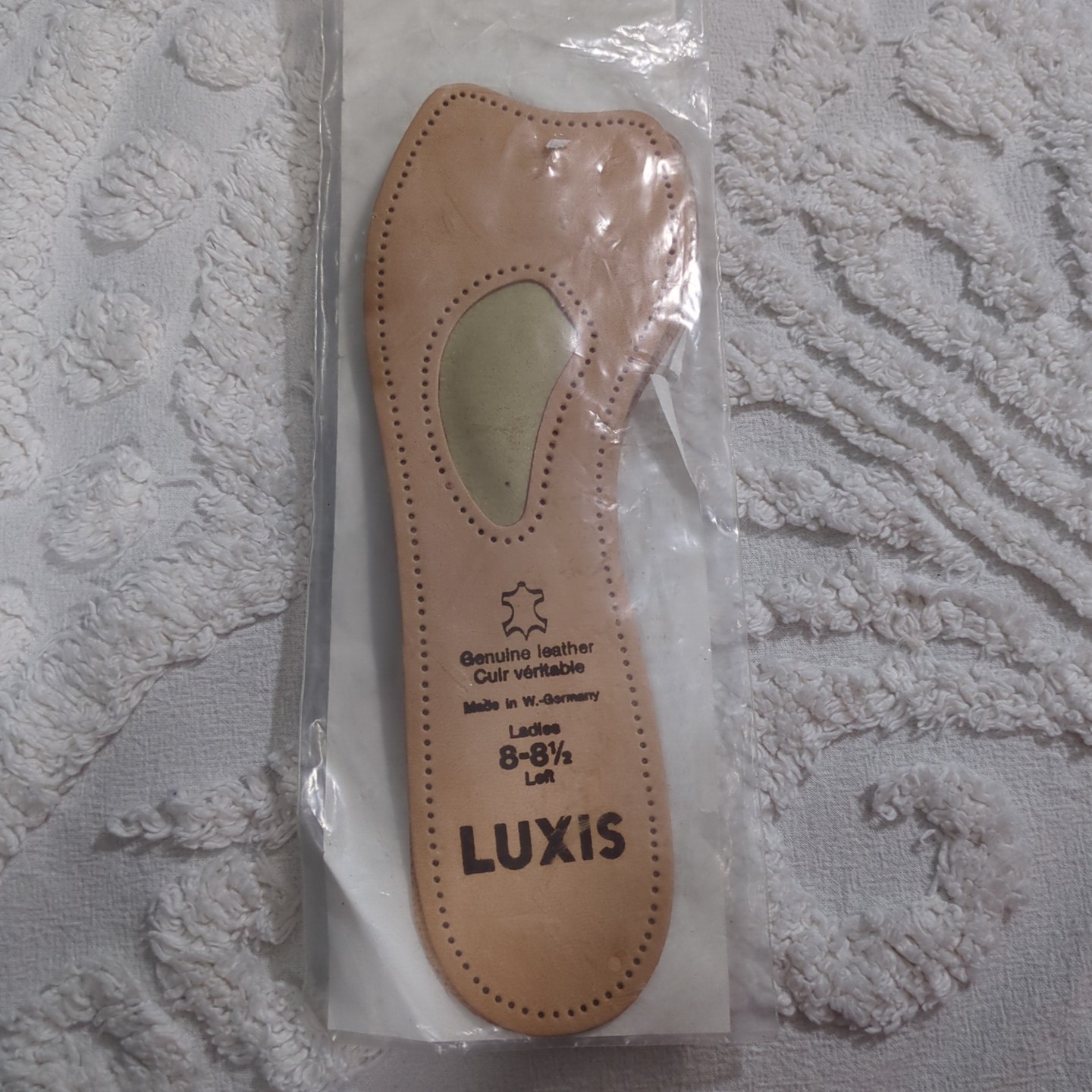 Vintage Luxis Leather Insoles Ladies 8-8 1/2 Made in West Germany Shoe Insert