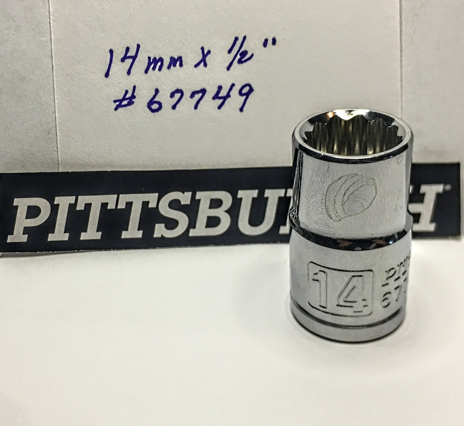 Pittsburgh Pro 14 mm x 1/2" Dr  Socket 12 Point #67749  - 12 pt -Free USA Ship