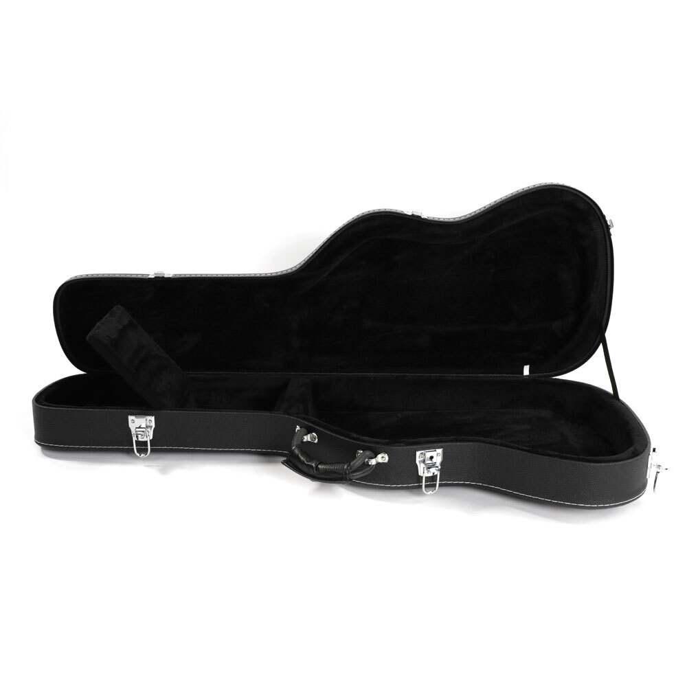 ST Electric Guitar Case High-end Black Fine Grain Straight Edge Flat Leather Box