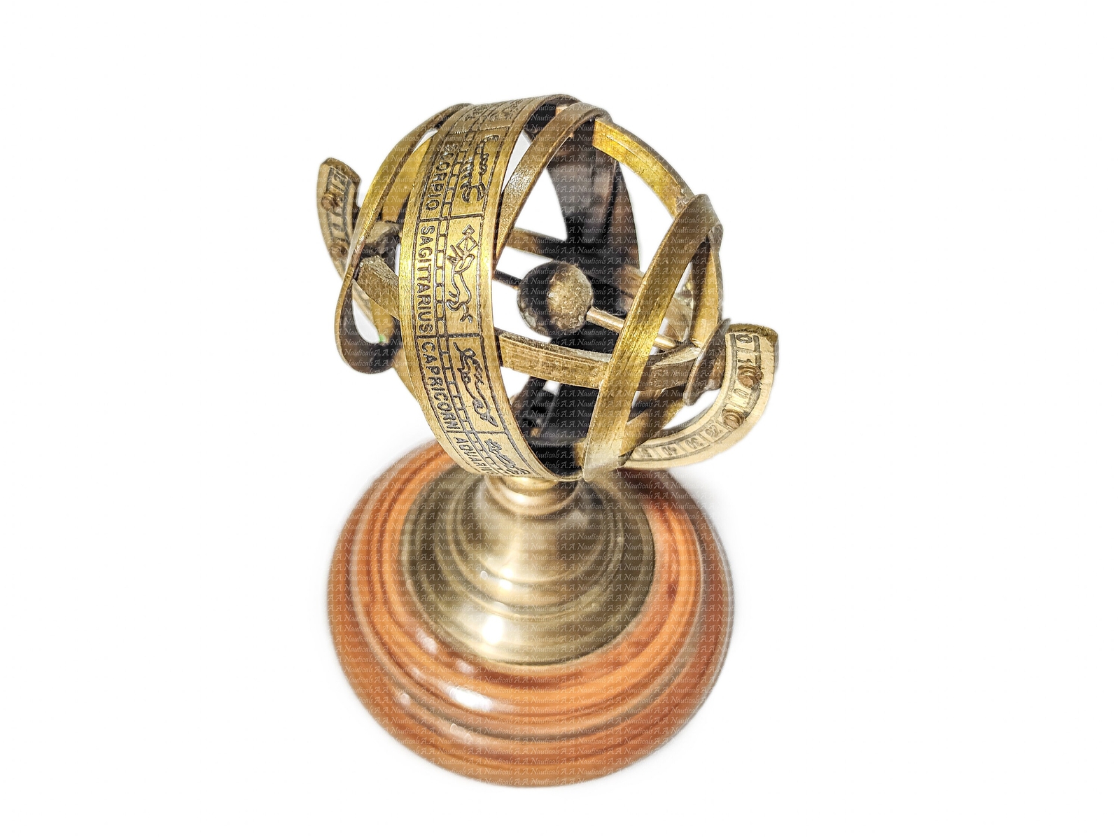 5 in Brass Armillary Sphere Astrolabe Globe - Nautical Tabletop Decor Gift