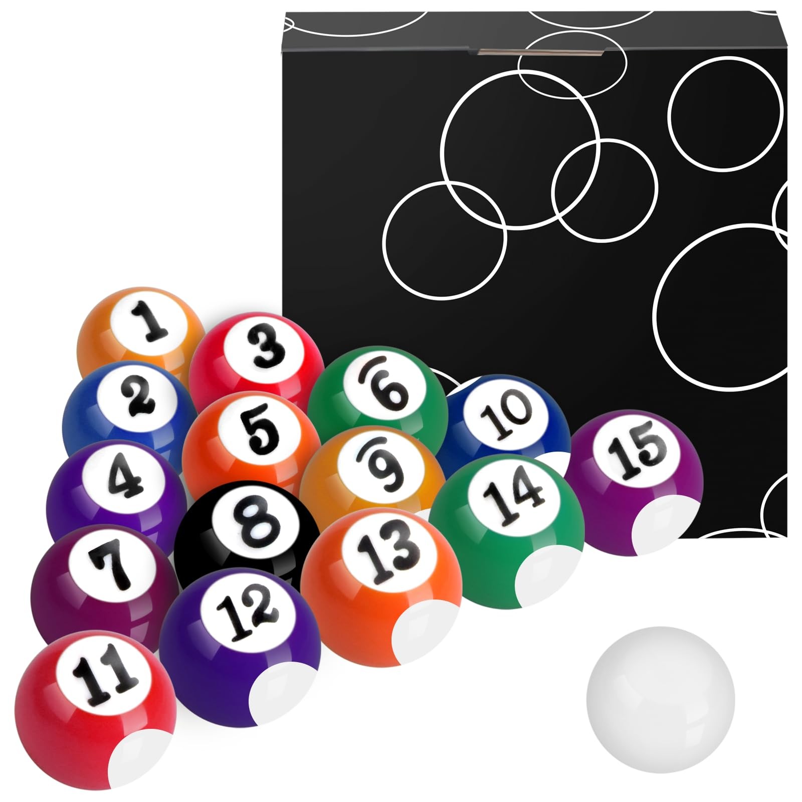 2.5cm/0.98inch Mini Billiard Balls Set 16Pcs Children Mini Pool Balls Small B...