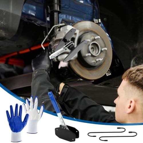 Brake Caliper Compression Tool with 2 Caliper Hanger, 360° Adjustable Blue