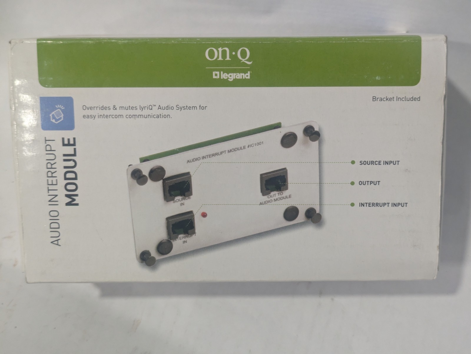 NEW On-Q Legrand lyriQ Audio Interrupt Module IC1001 Open Box Complete