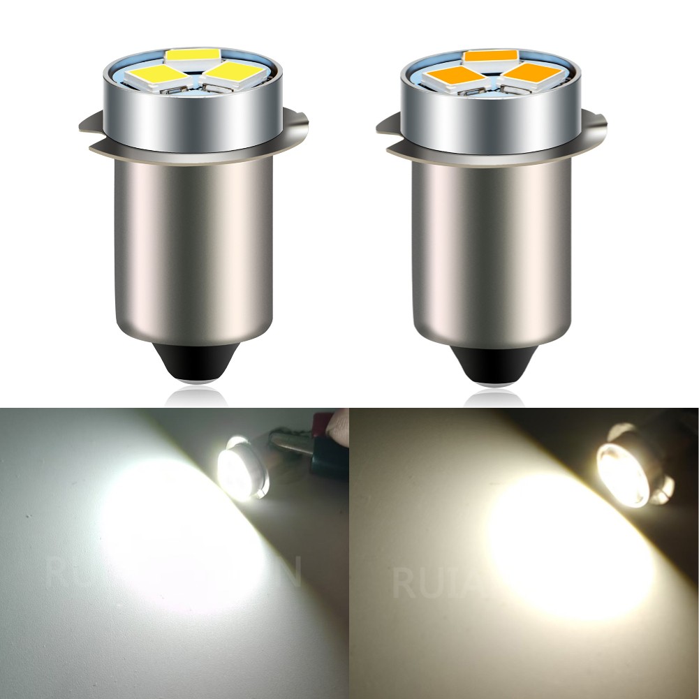 3V/4.5V/6V/12V/18V P13.5S 3030 3 LED Flashlight Bulb Replace White/Warm White