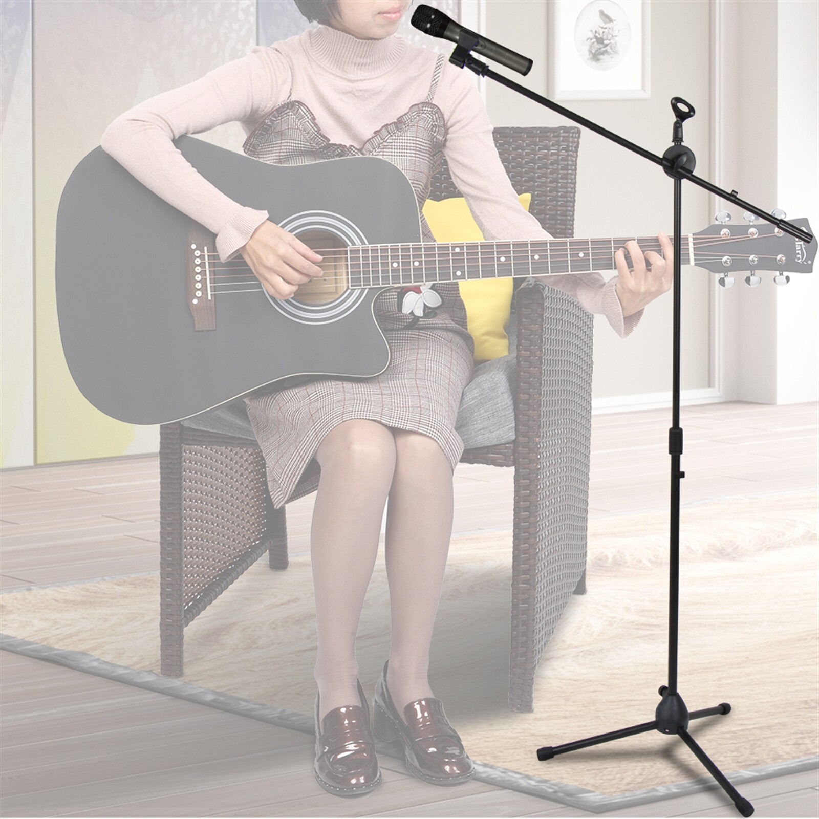 Folding Type Tripod Boom Microphone Mic Stand Mount Holder Adjustable Legs USA