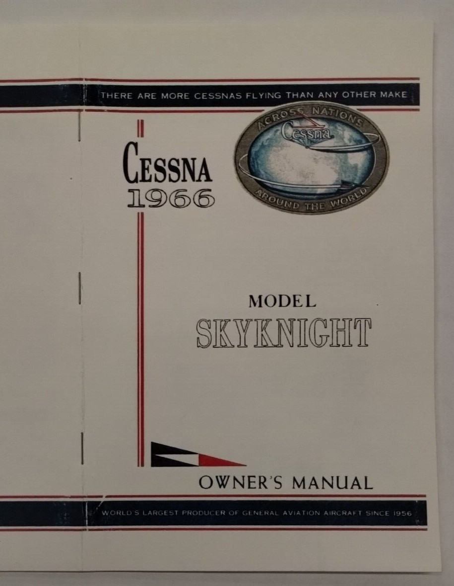 Cessna 1966 Model 320D Skyknight Owner's Manual-Reproduction