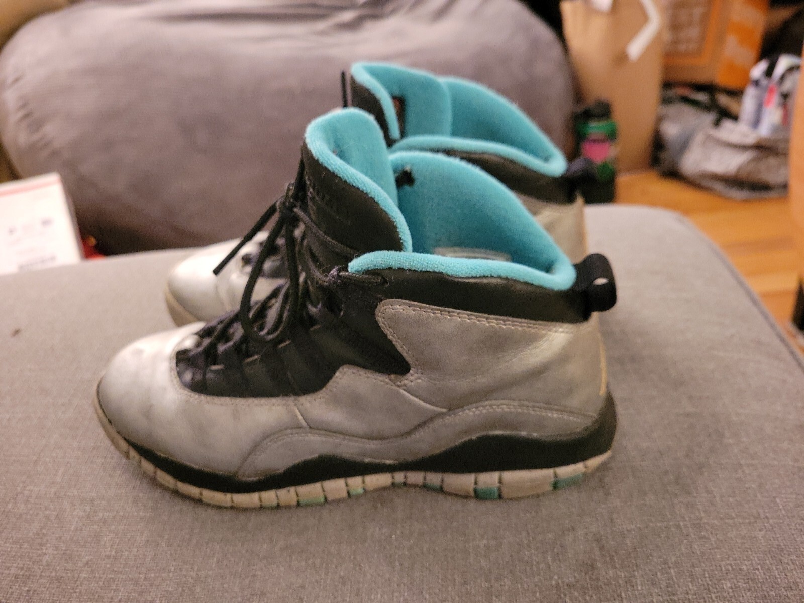 NIKE AIR JORDAN X 10 RETRO 30TH BG LADY LIBERTY DUST SILVER GOLD 705179-045 6Y 6