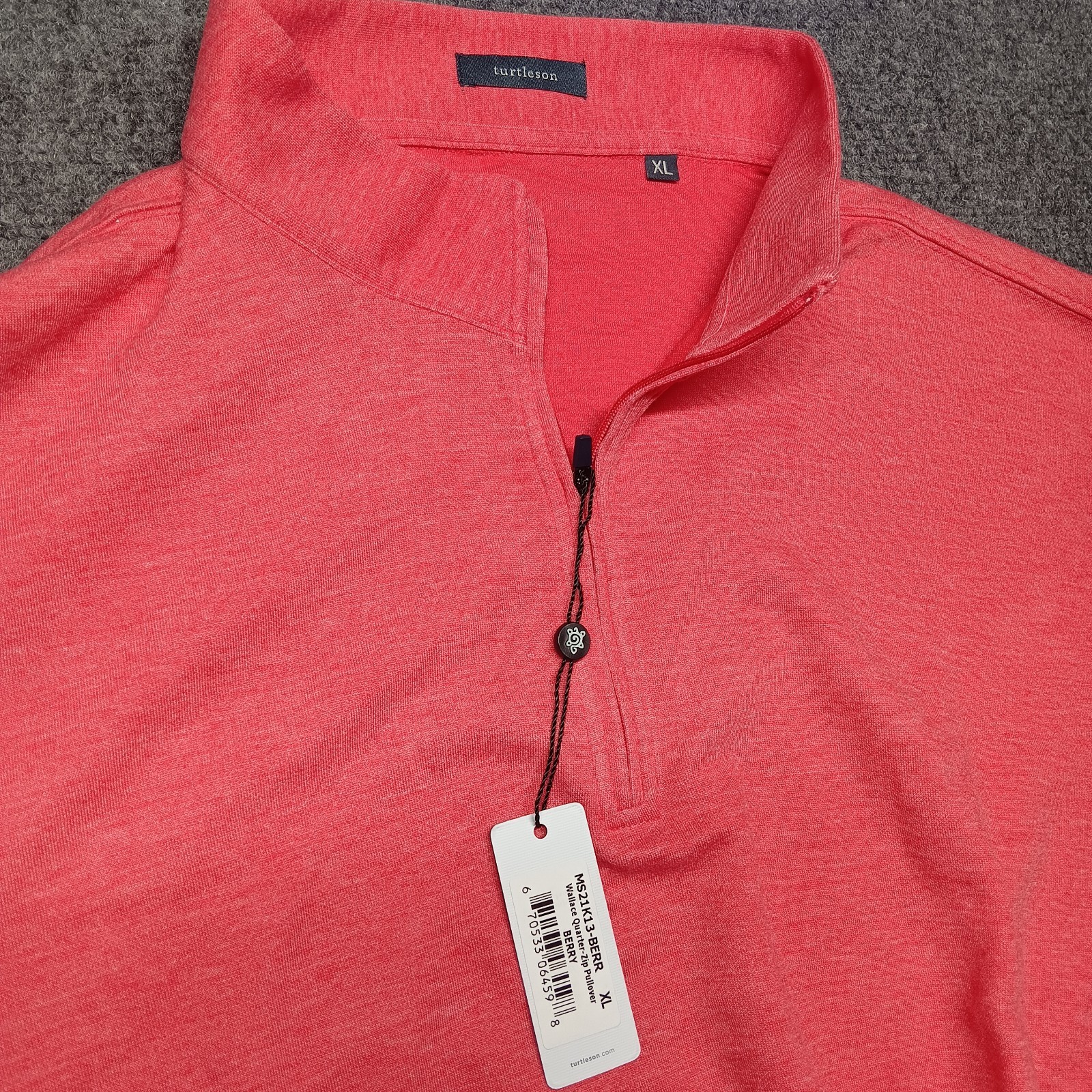 Turtleson wallace quarter-zip pullover berry XL New with tags original packaging