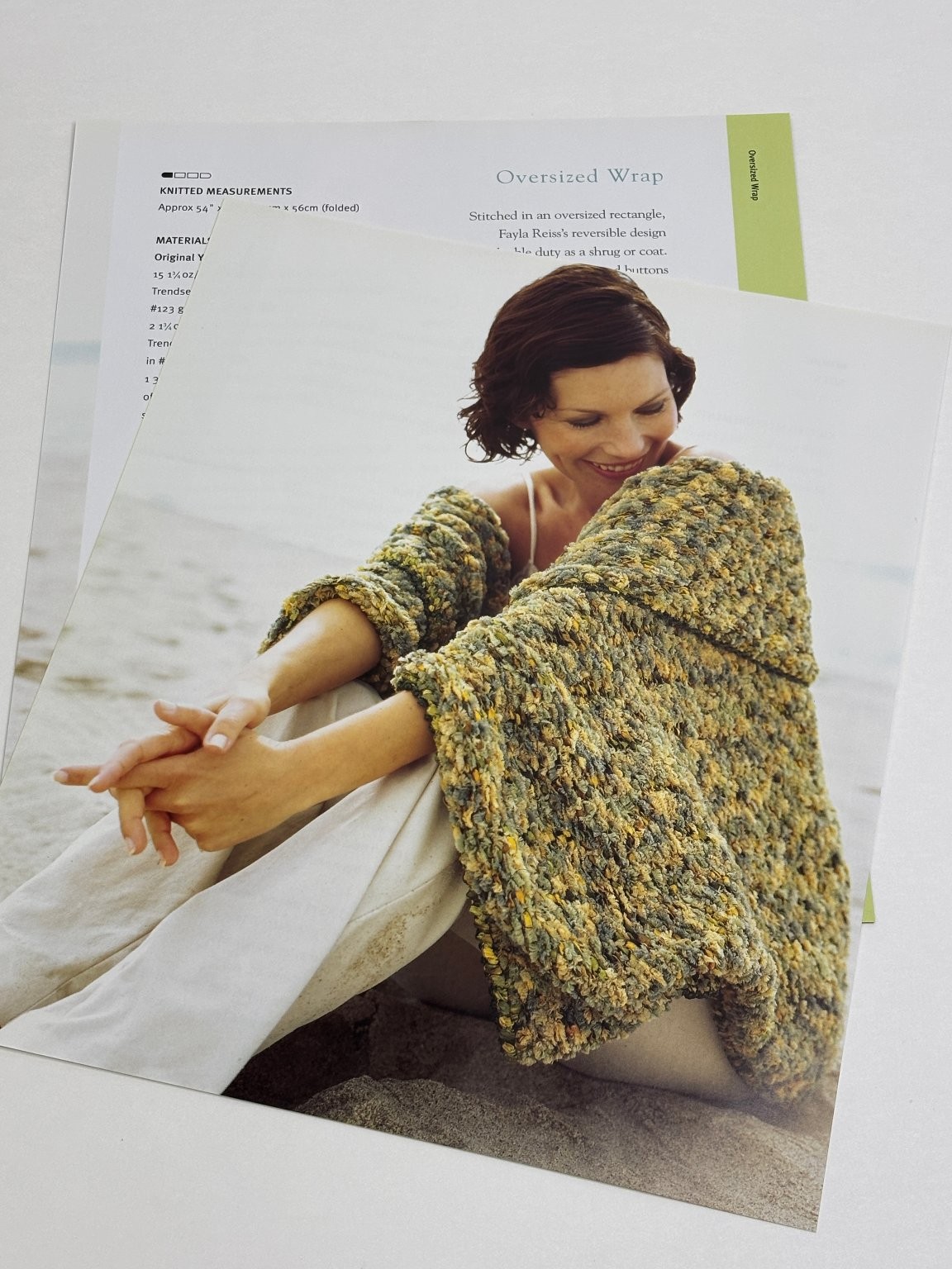 Oversized Wrap Knitting Pattern Book Pages