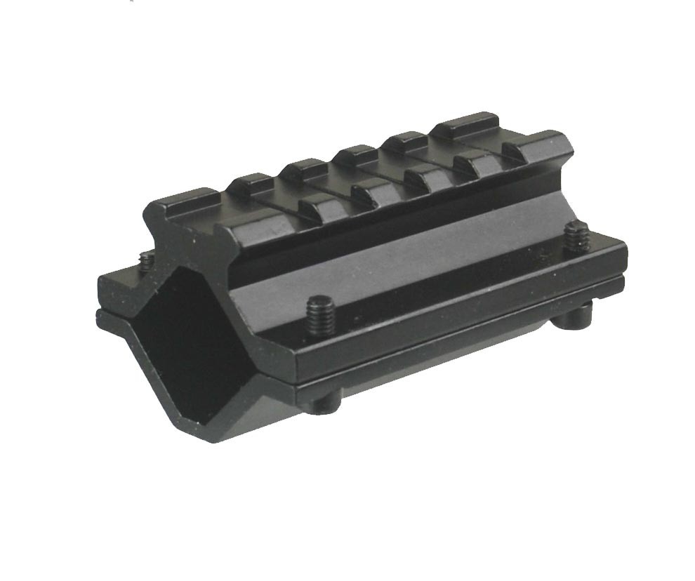 Black Anodized Aluminum Universal Single-rail Barrel Mount, 5 Slots