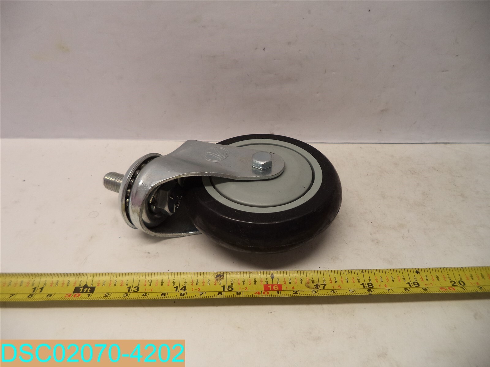 QTY=9: 4-3/4" SWIVEL CASTERS 4" OD X 1" W STEM 1/2"-13