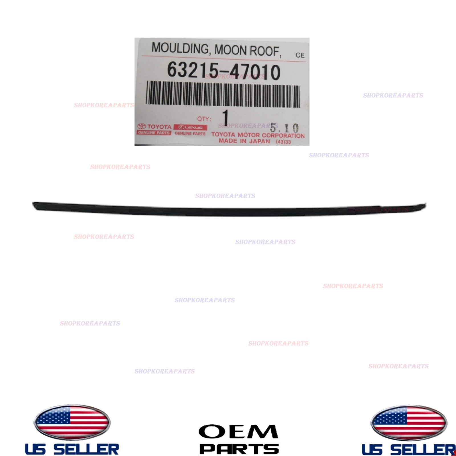 Genuine OEM Front Sunroof Opening Trim Molding 2010-2015 Toyota Prius 6321547010