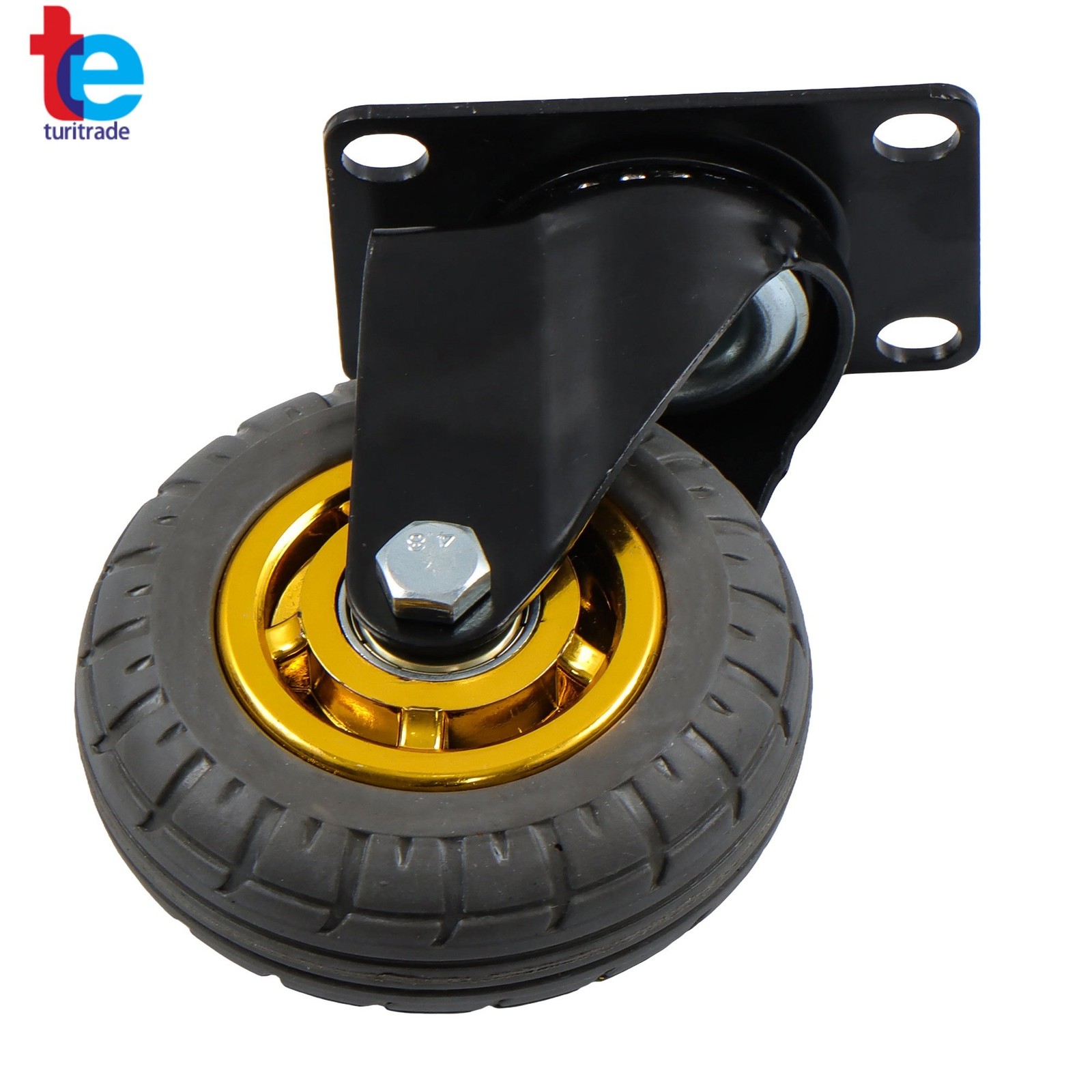 4 Pack Soft Rubber 4" Swivel Casters Wheels Universal Casters Grey Non-Marking