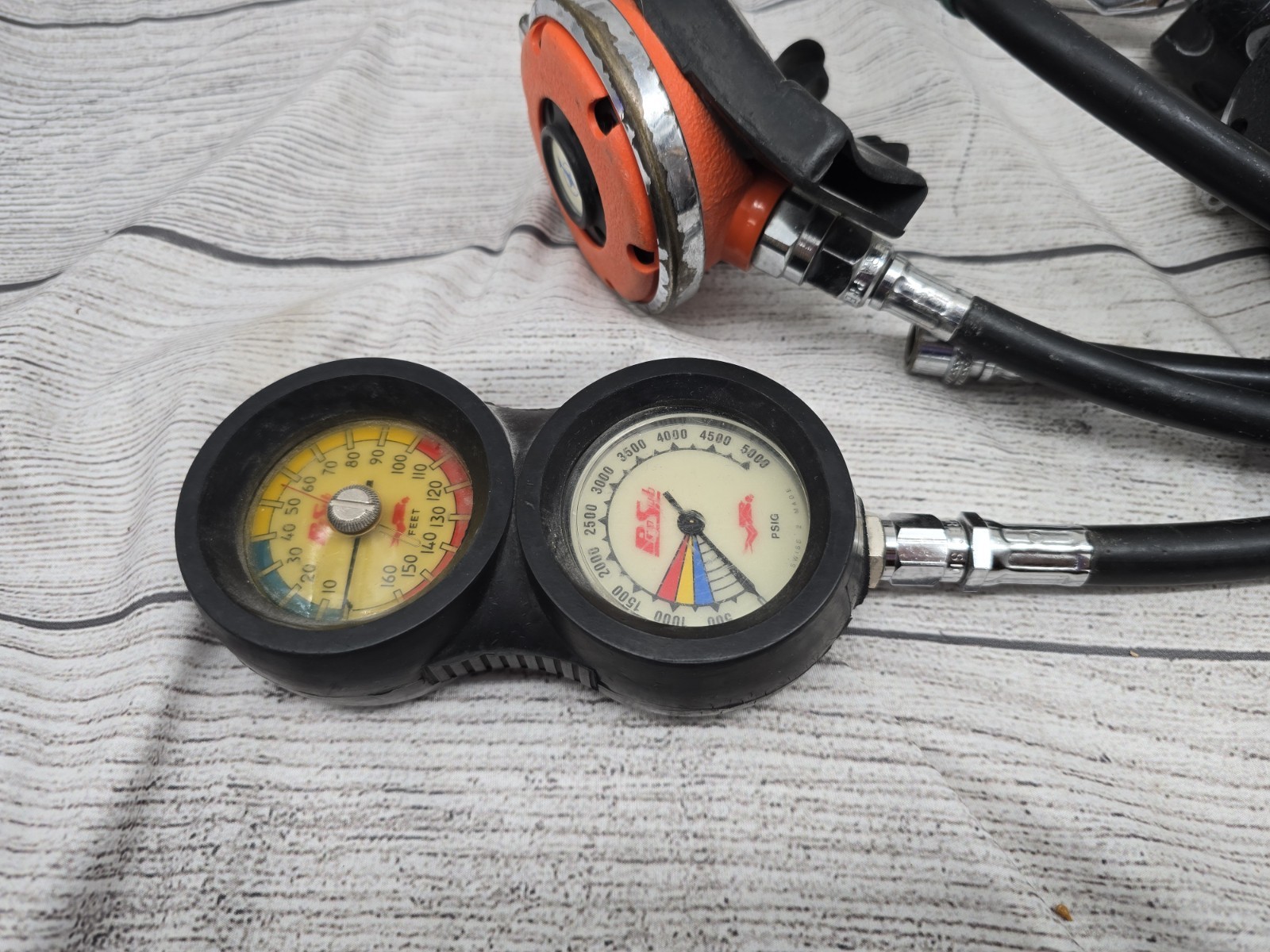 Beuchat Scuba Regulator Set & Gauges Untested Parts Only