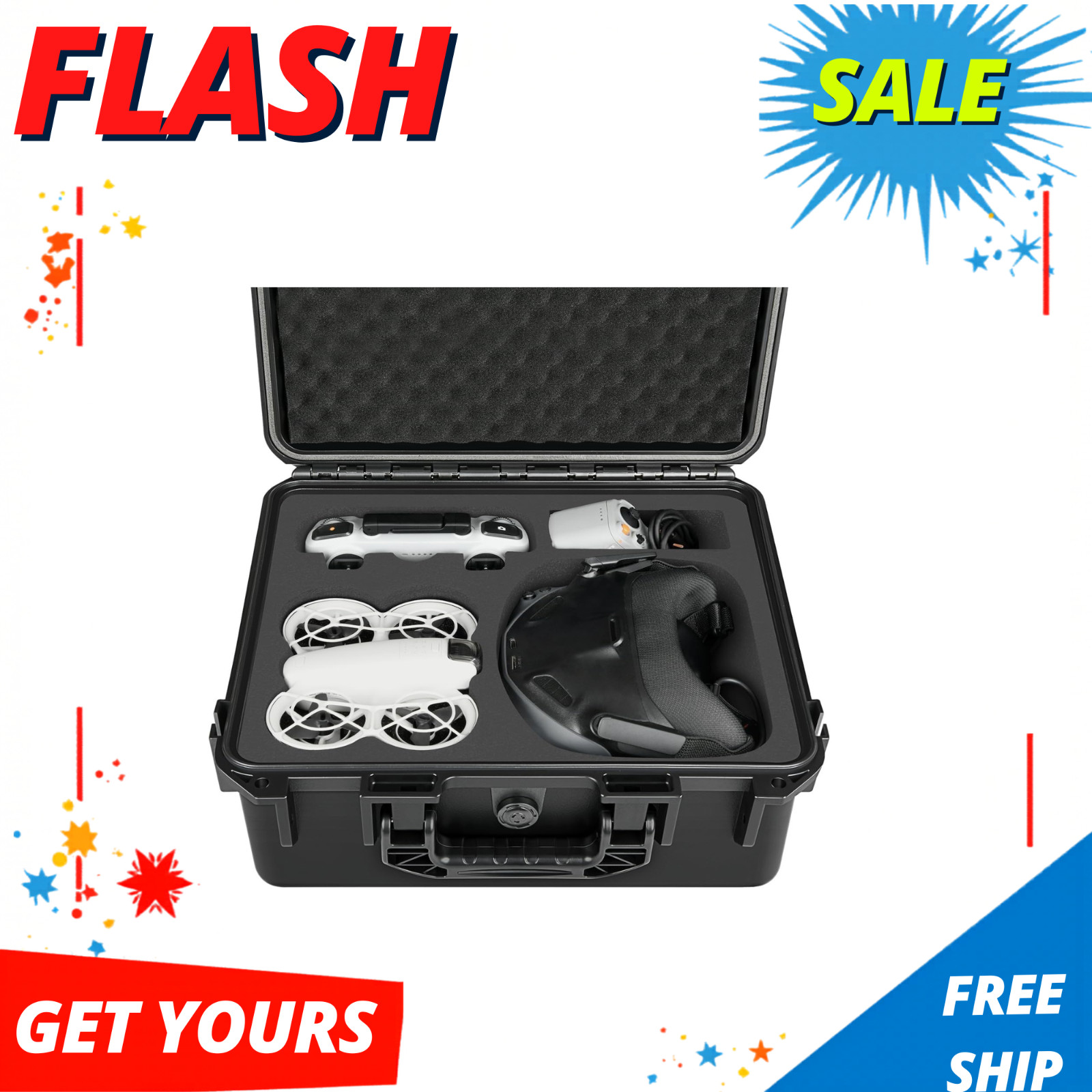 NEW Waterproof Carrying Case for NEO Fly More Combo Hard Case Custom Foam