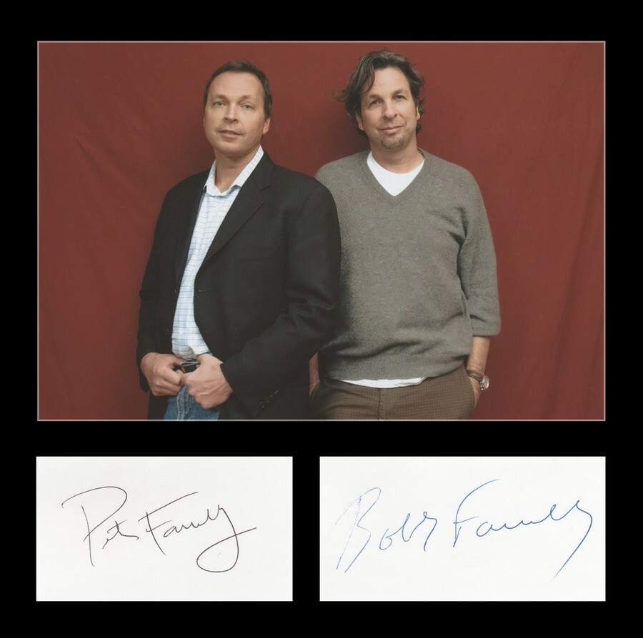 Peter Farrelly and Bobby Farrelly - Film directors - Signed cards + Photo - COA