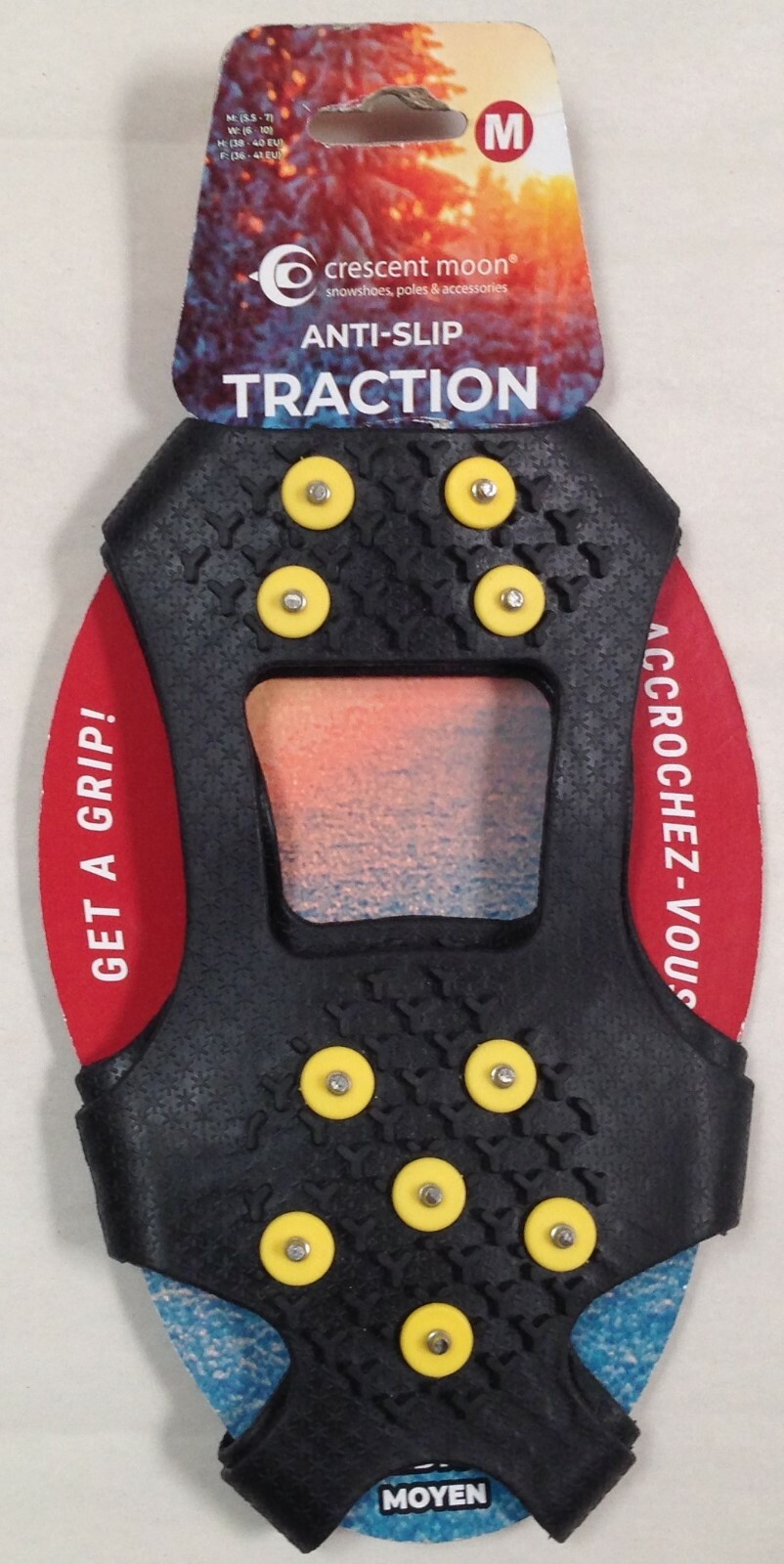 NEW CRESCENT MOON ANTI-SLIP TRACTION SNOWSHOE ACCESSORY MEN 5-7 WOMEN 6-10
