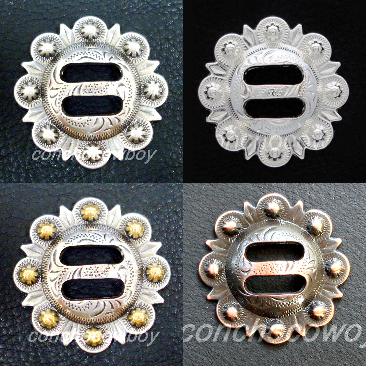 Slotted Concho Leathercraft Saddle Headstall Art Biker Tack Slot Conchos 1-1/2"