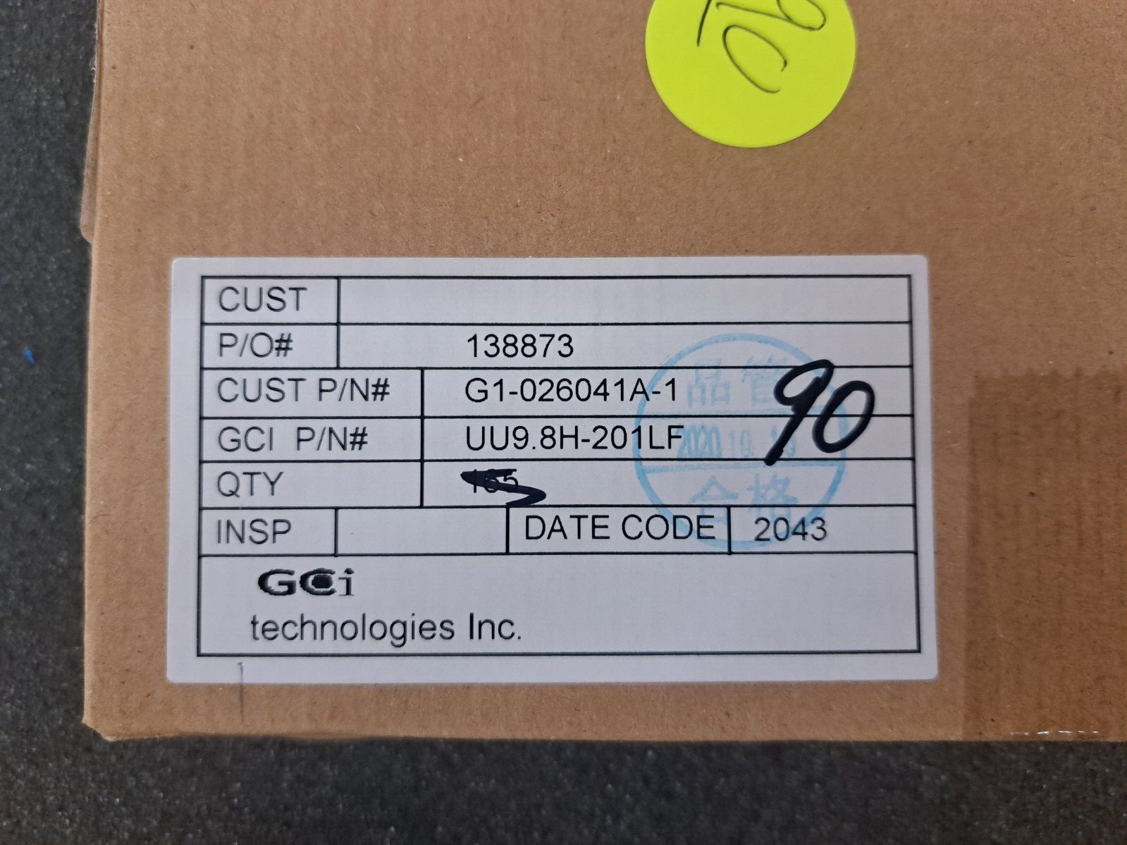New, GCI, UU9.8H-201LF, Inductor, Common mode 200uh, Sold as Lot of 165pcs