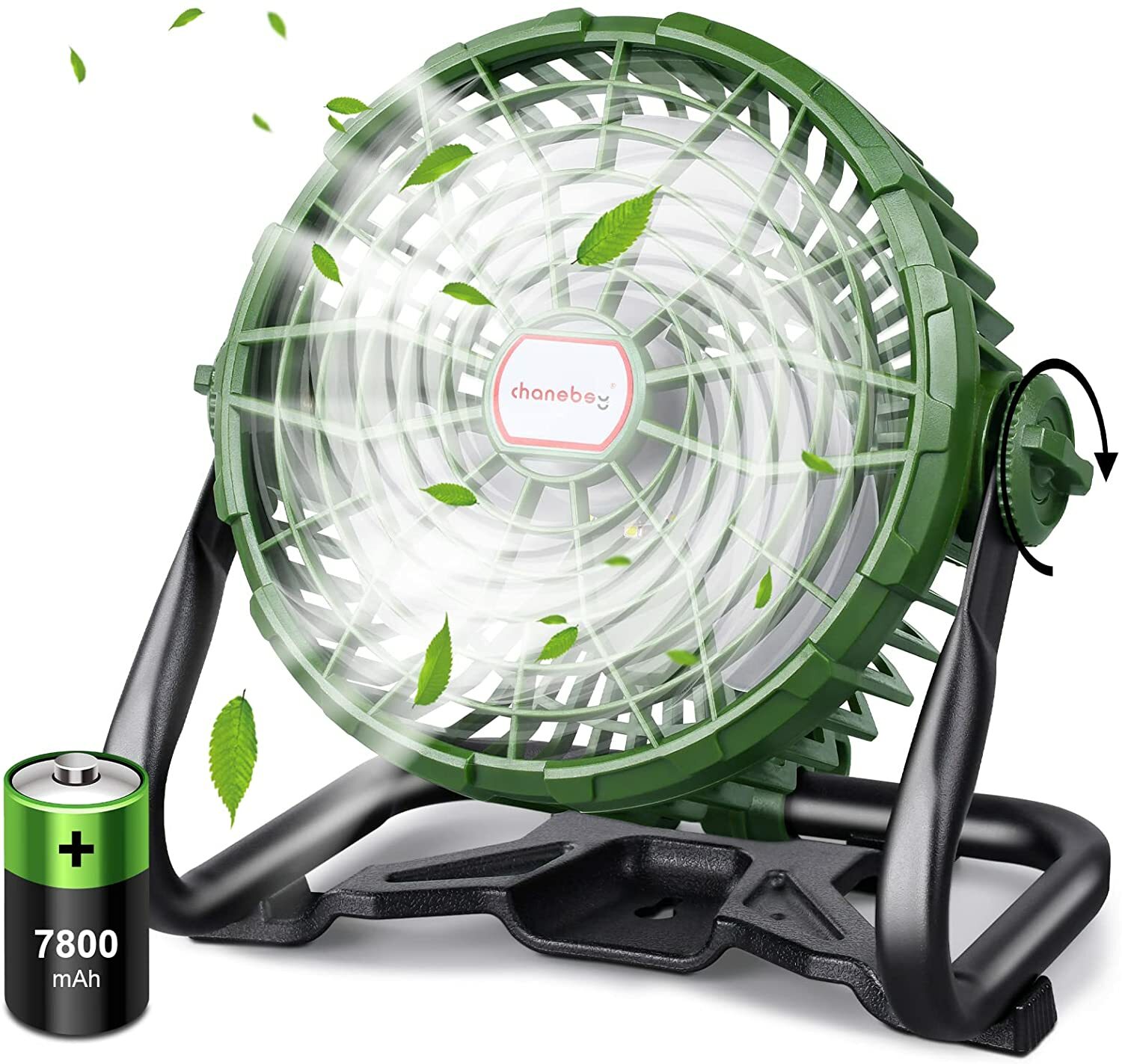 2-in-1 Camping Fans for Tents Desk 7800 mAh Battery for Outdoor Home Office