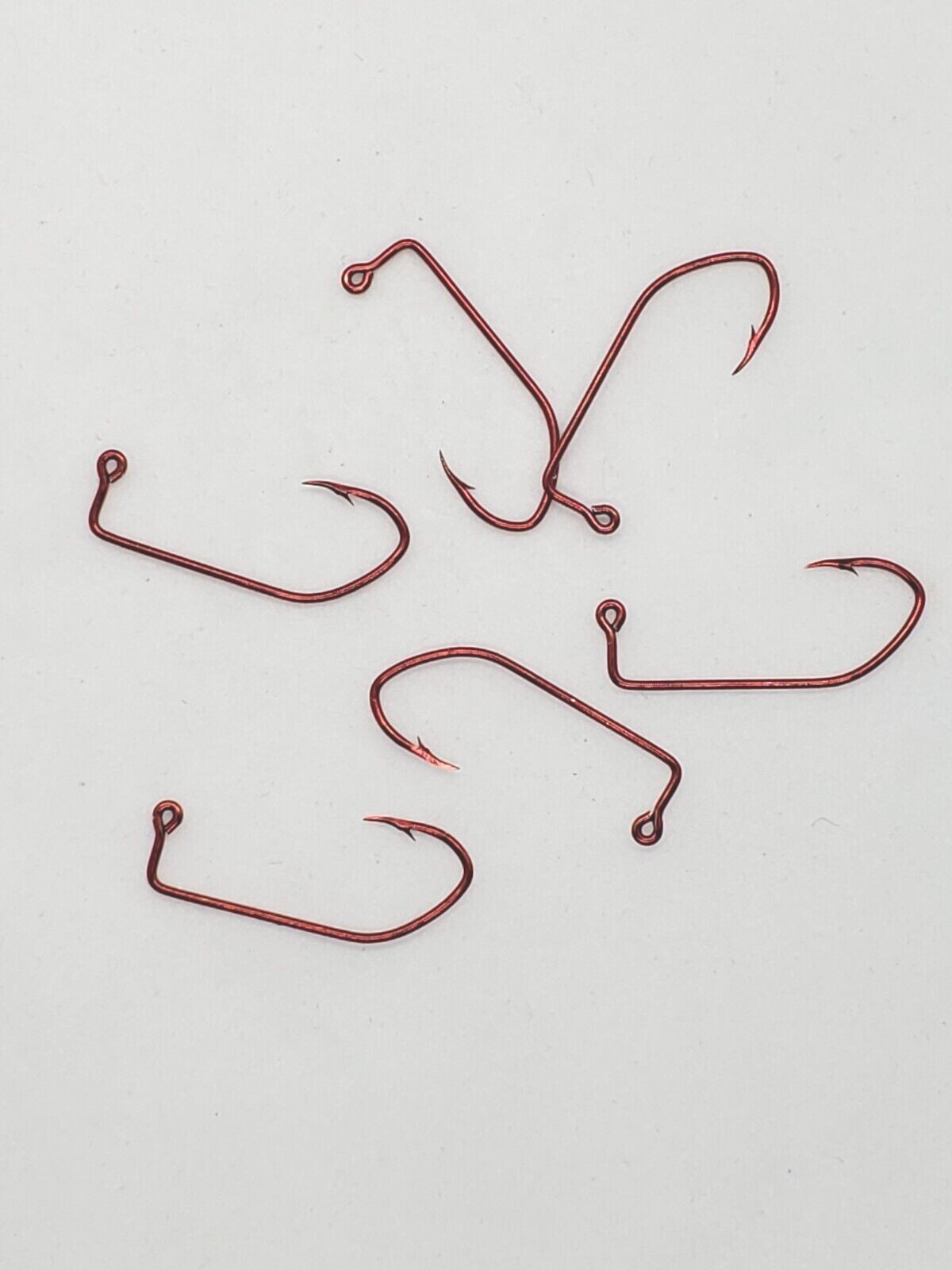 100 MUSTAD 32500RB RED CHROME SKIPPY (SICKLE) BEND JIG HOOKS