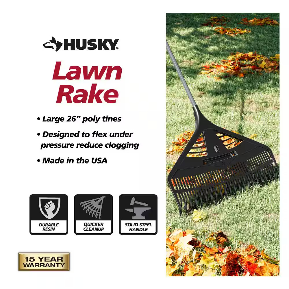 26 In. Dual Tine Poly Rake