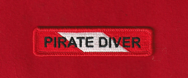 PIRATE DIVER Chevron Rocker SCUBA Diving Dive Flag Patch Fully Embroidered USA