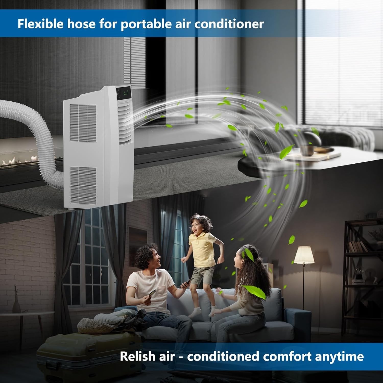 5 Inch Duct - 16 FT White PVC and Aluminum Flexible Ducting for Heating Cooli...